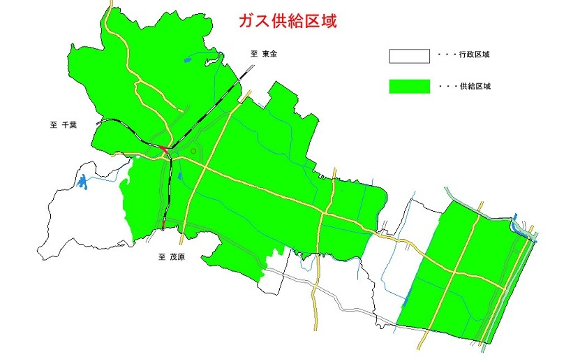 ガス供給区域図