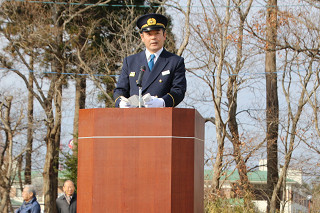 式辞を述べる市長の写真
