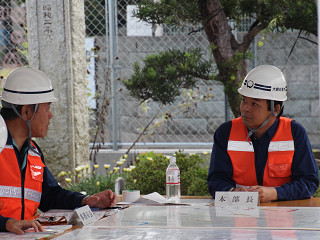 災害対策本部の市長の写真