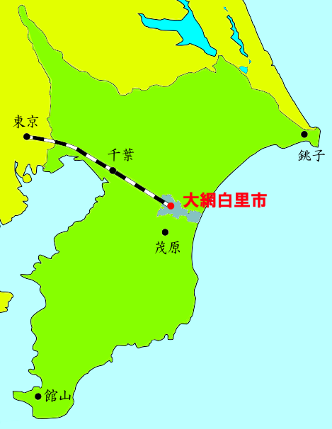 大網白里市の地図