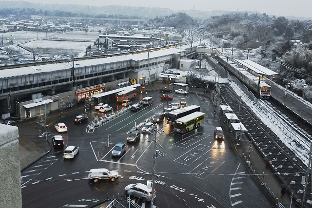冬の大網駅の写真