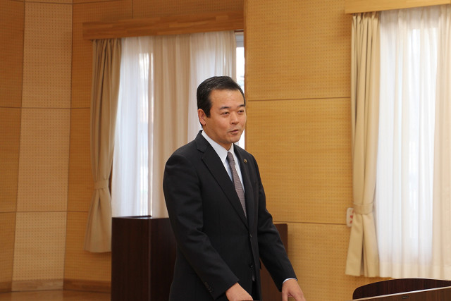 市長による激励