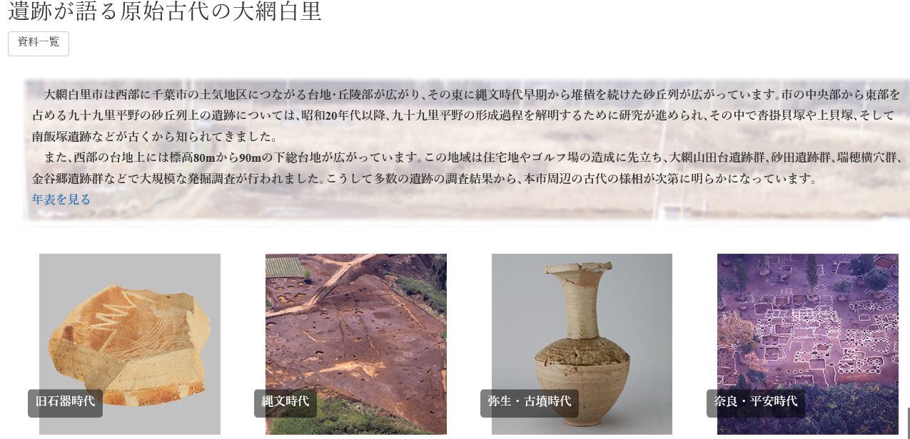 遺跡が語る原始古代の大網白里