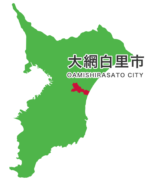 大網白里市の地図